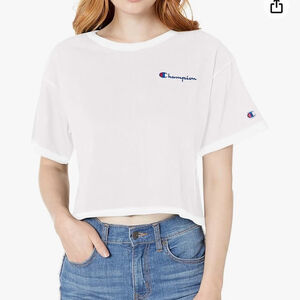 Champion Heritage White Crop T-Shirt Large